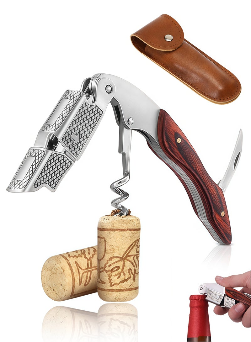 سويت لايف مفتاح فلين يدوي مزود بقاطع رقائق معدنية وفتاحة زجاجات، مناسب للاستخدام المنزلي وللعاملين في مجال تقديم المشروبات - Image 1